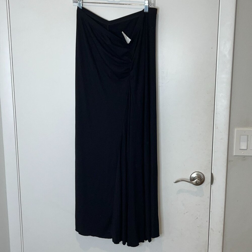 HAlara Black Low-Waisted Maxi Skirt With Ruched Detail Size XL Womens - Picture 5 of 9
